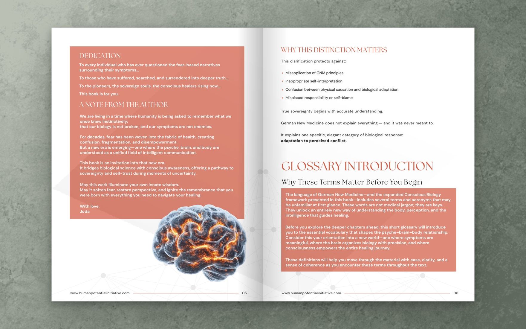 Dedication and interior reading pages