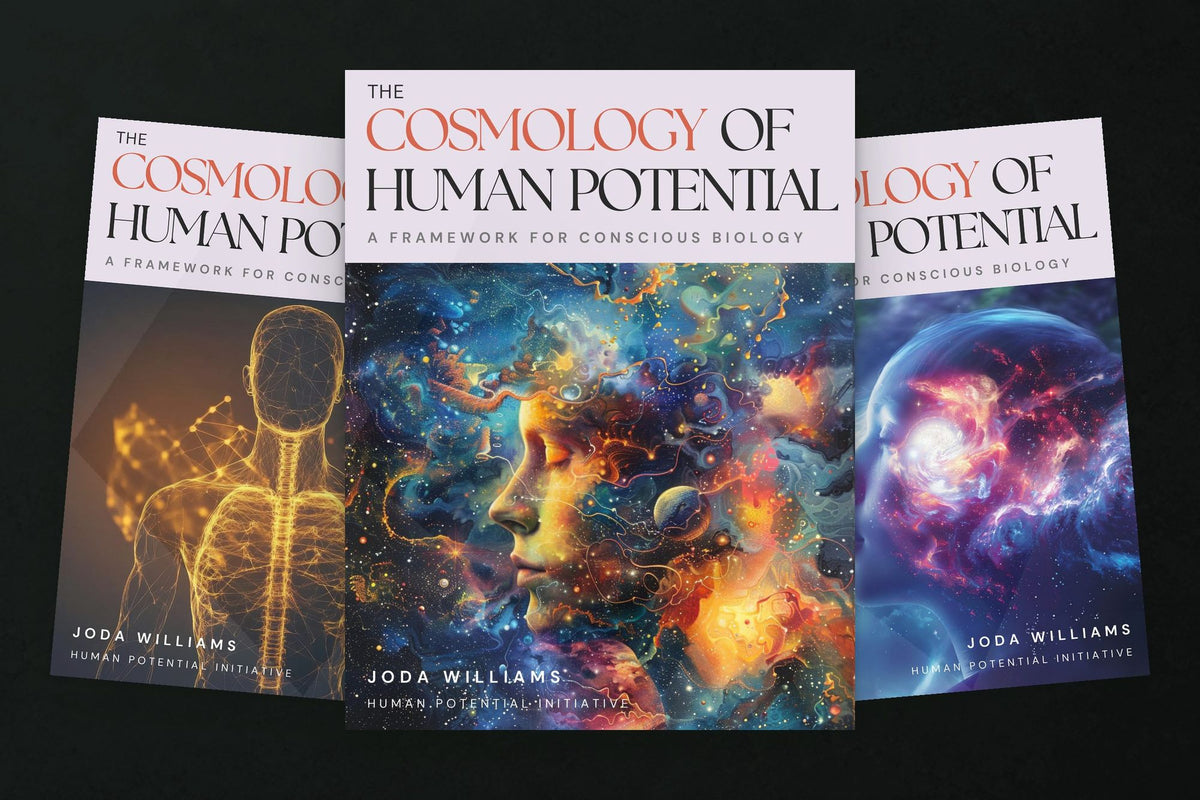 Human Potential editorial book: Three cover studies for The Cosmology of Human Potential