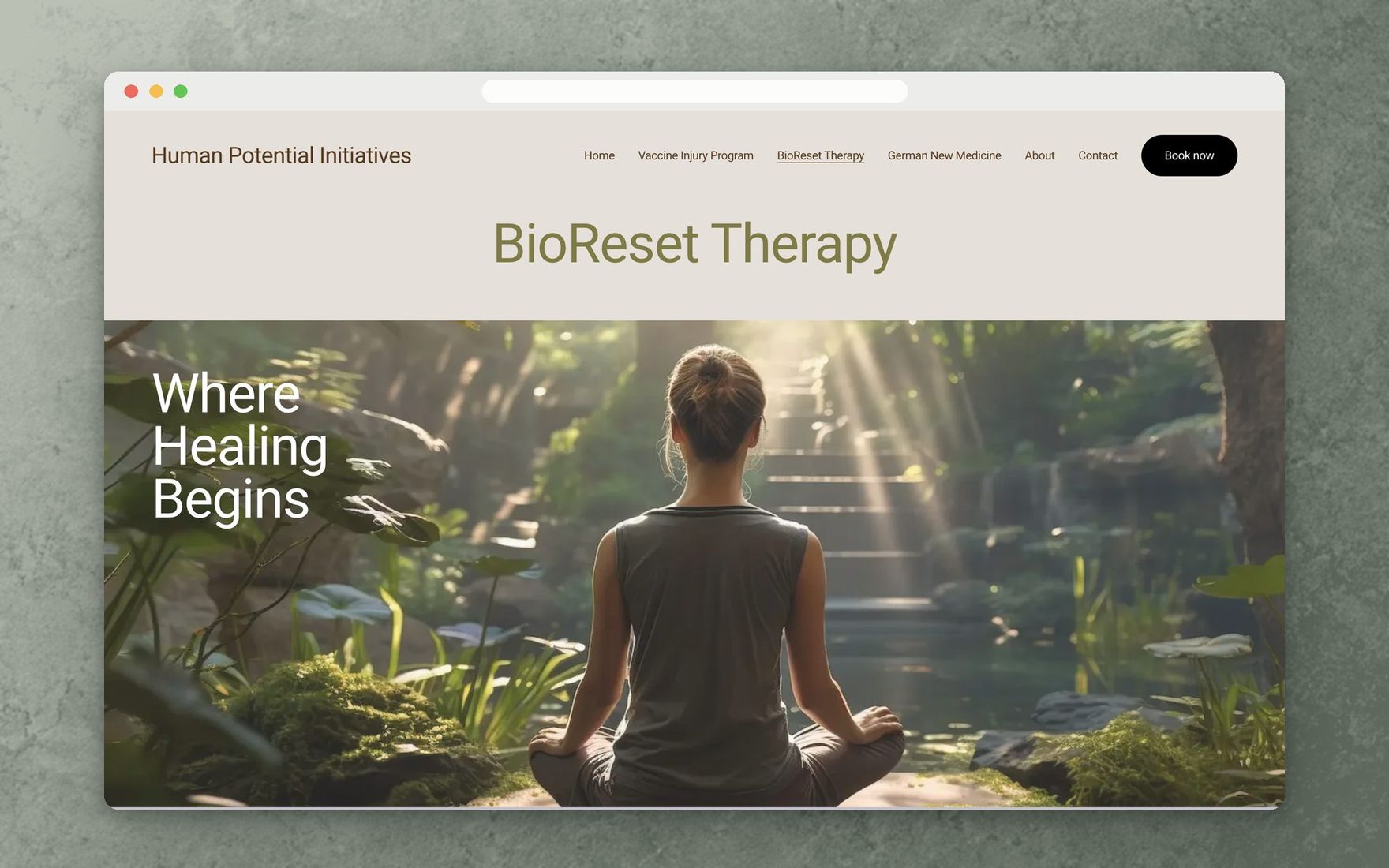 The BioReset service page