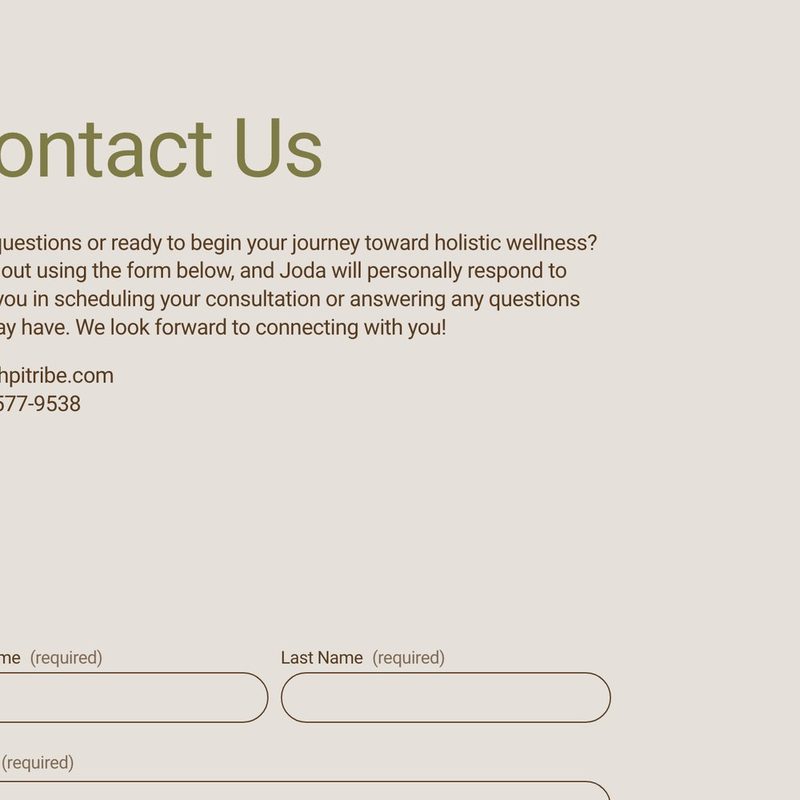 Contact keeps the form and the details side by side.