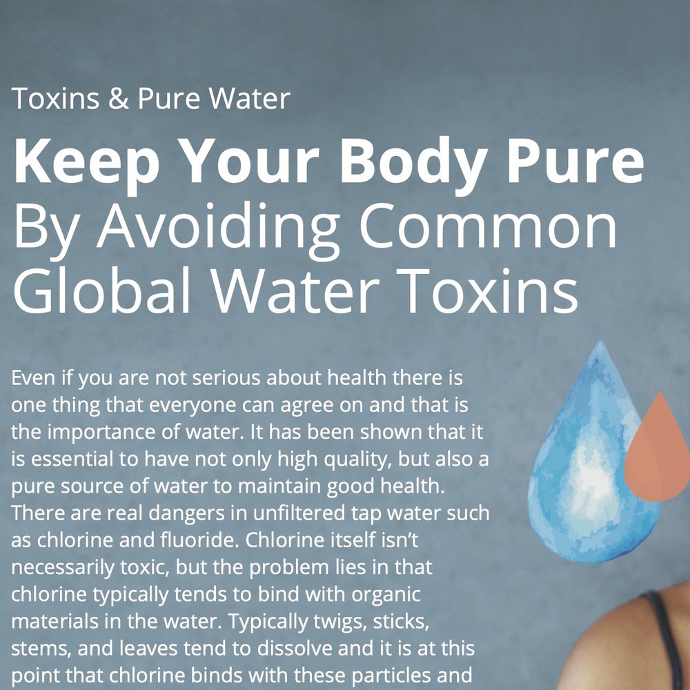 A white headline on slate blue, with the water drop icons beside it.