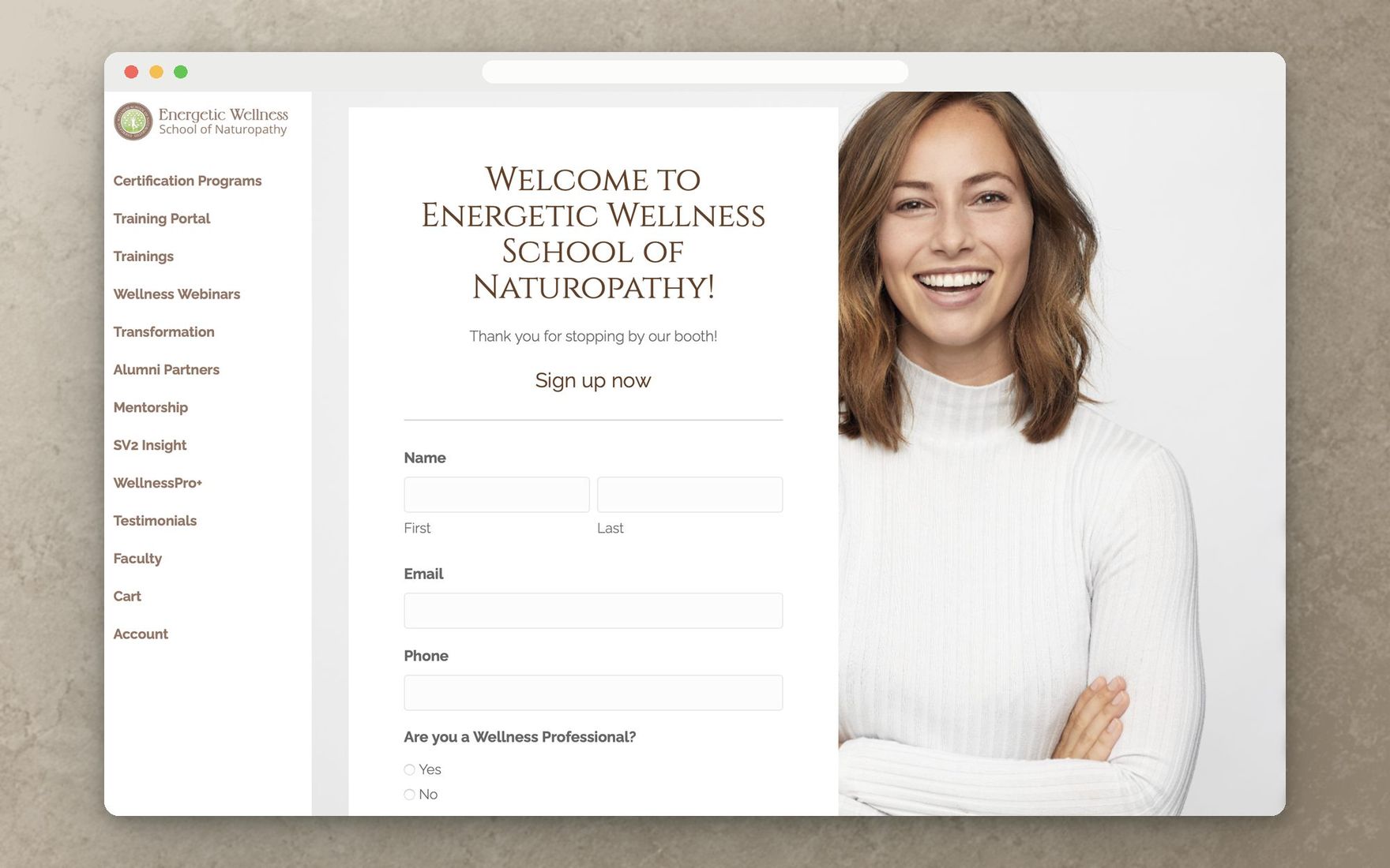 The 2022 event sign-up page