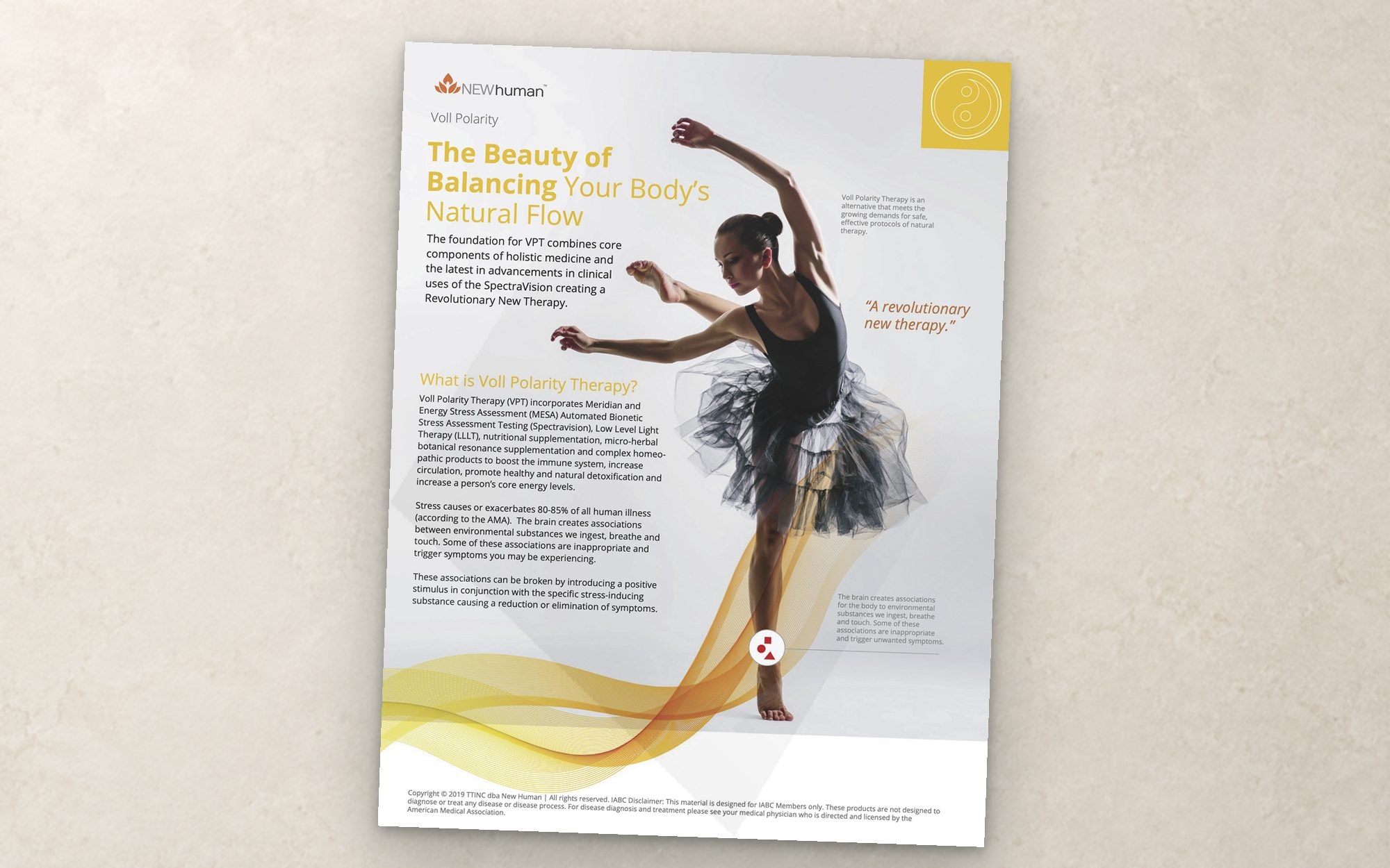 Front of the Voll Polarity flyer with the dancer and the gold headline