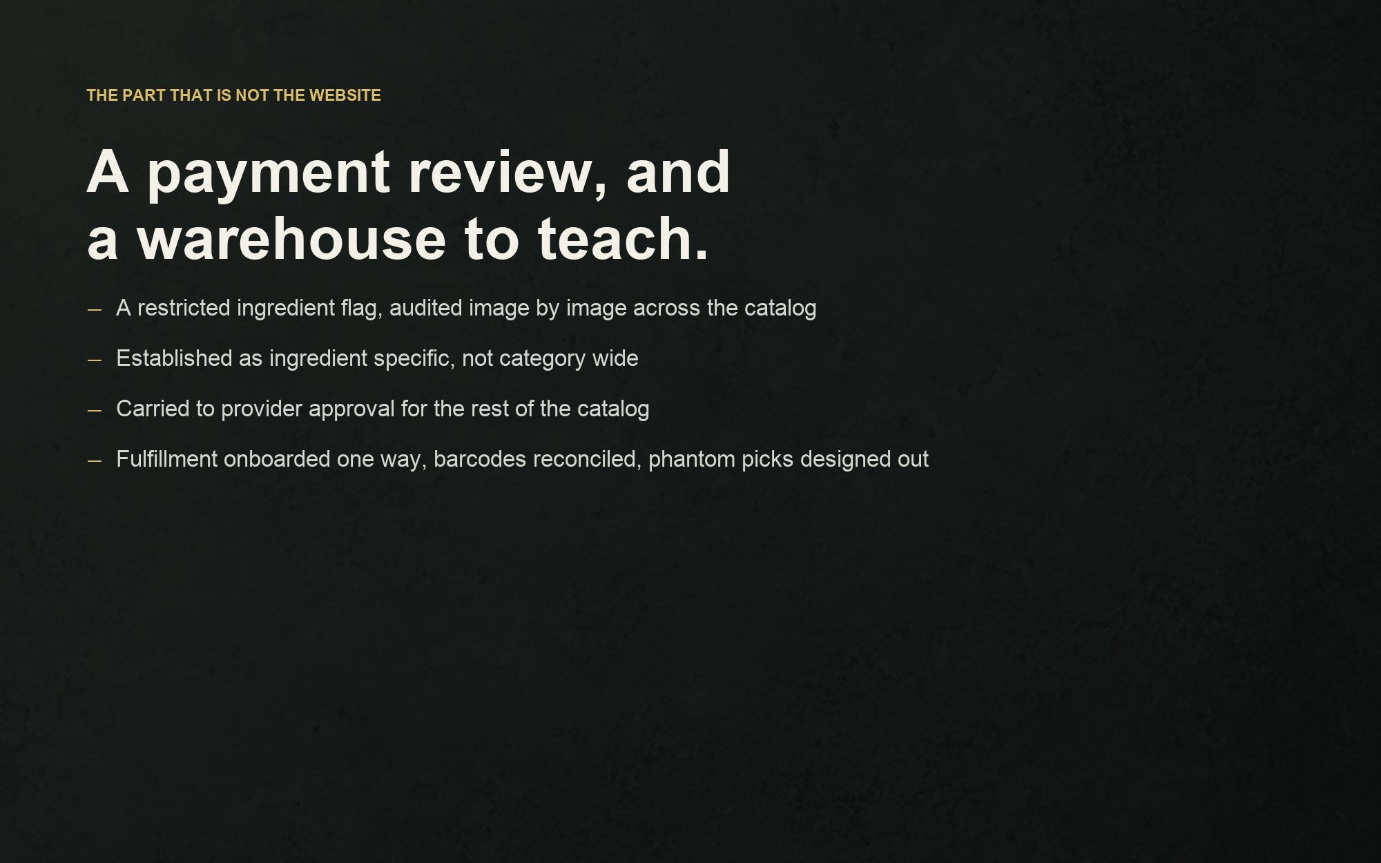 The payment review and the fulfillment onboarding