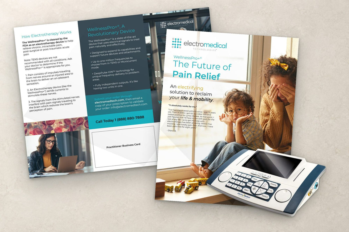 WellnessPro distributor catalog: WellnessPro distributor brochure and patient booklet with the WellnessPro+ device